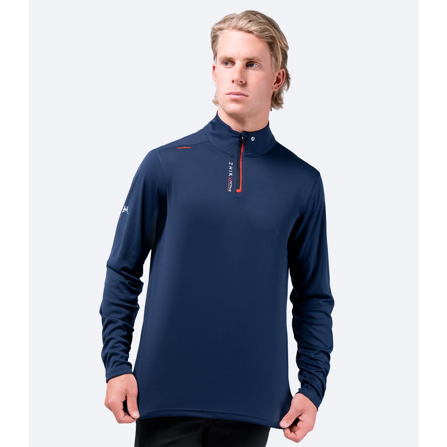 Zhik UV ACTIVE Långärmad Tröja med dragkedja, Marinblå