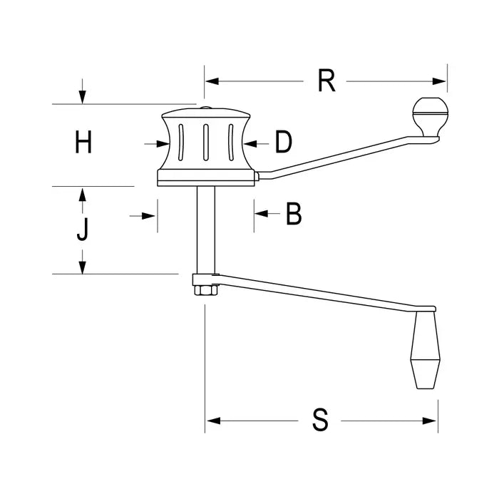 Andersen 102 Classic Underdragen Winch, 150mm axel