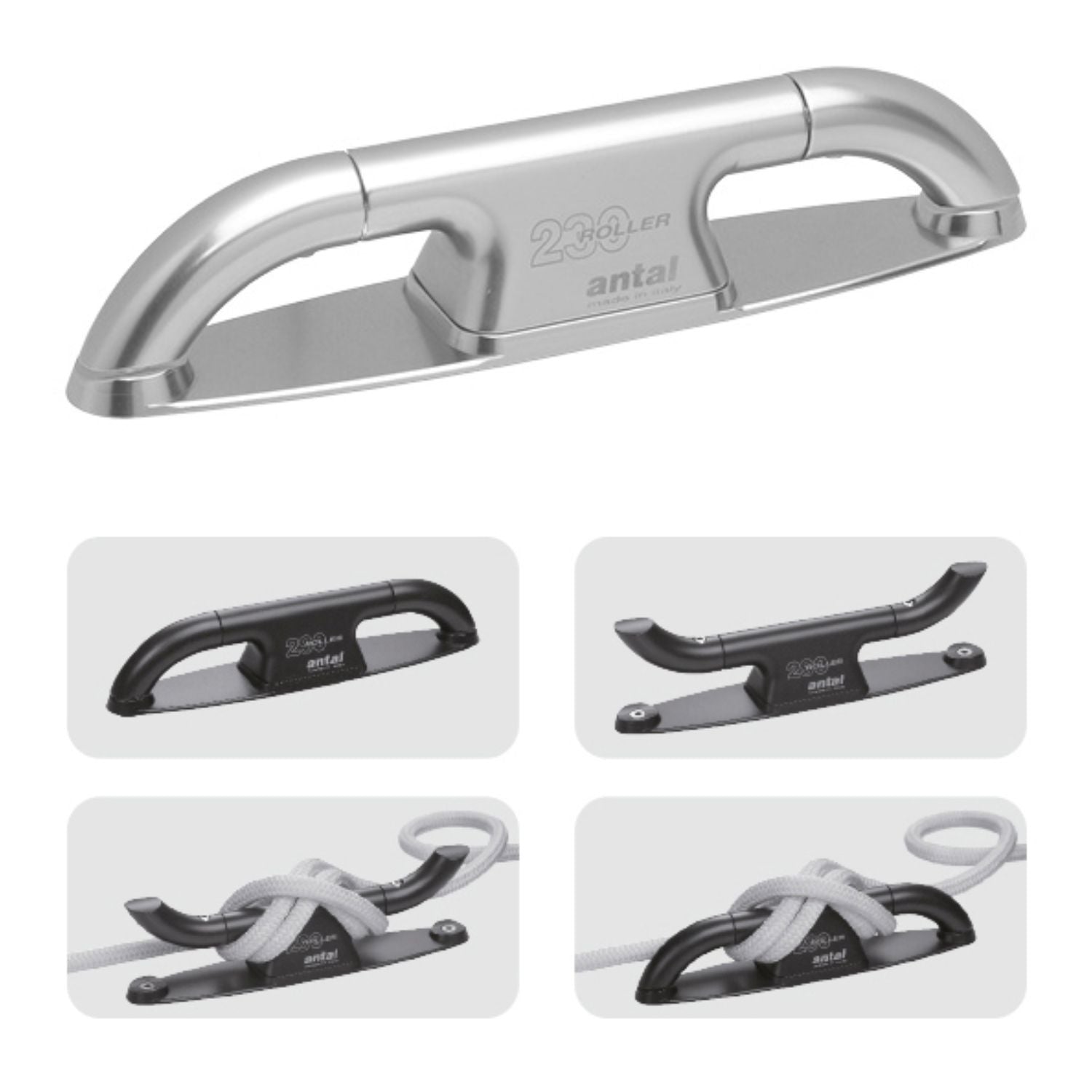 Antal Roller Knap 232 mm, Silver