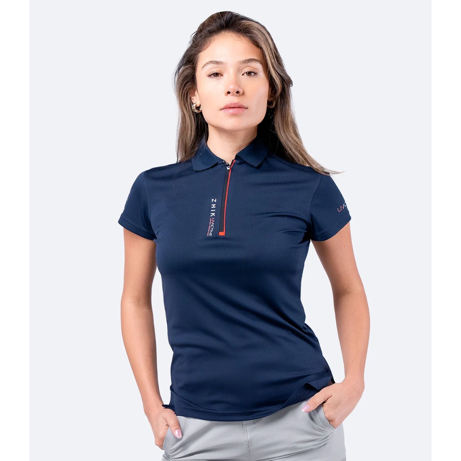 Zhik UV ACTIVE Piké med dragkedja, Dam