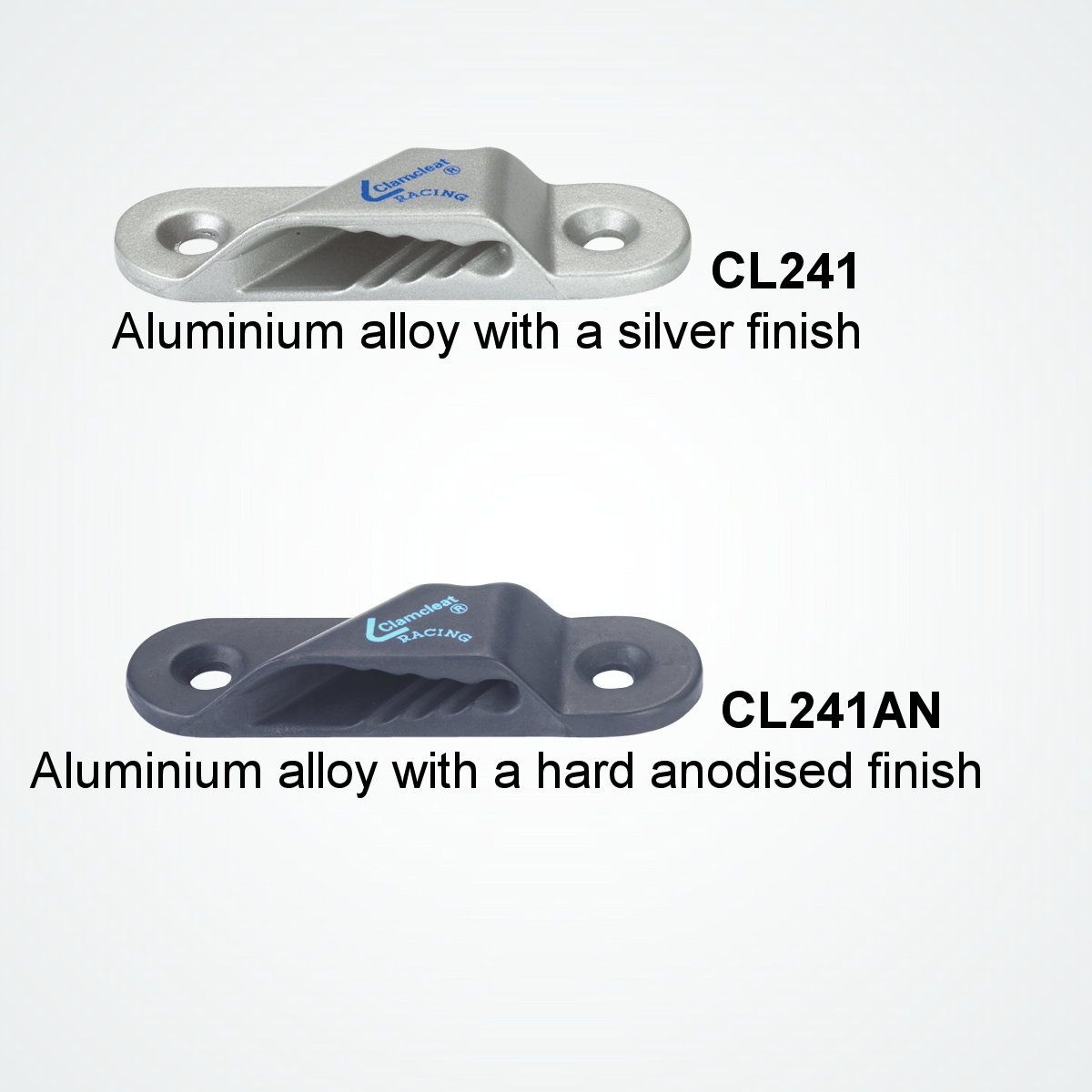 Clamcleat Racing Sail Line Cleat (Babord), Anodiserad