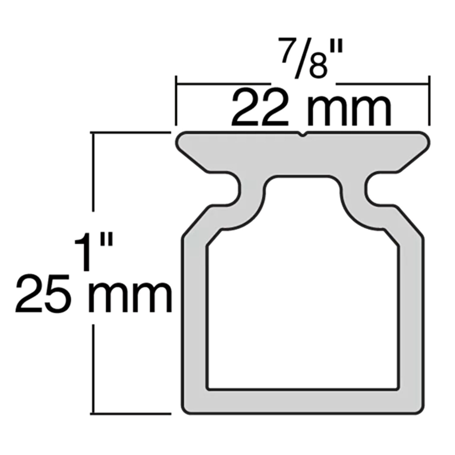 Harken 22mm Small Boat High-beam CB Slide Bolt Skena 1.8m