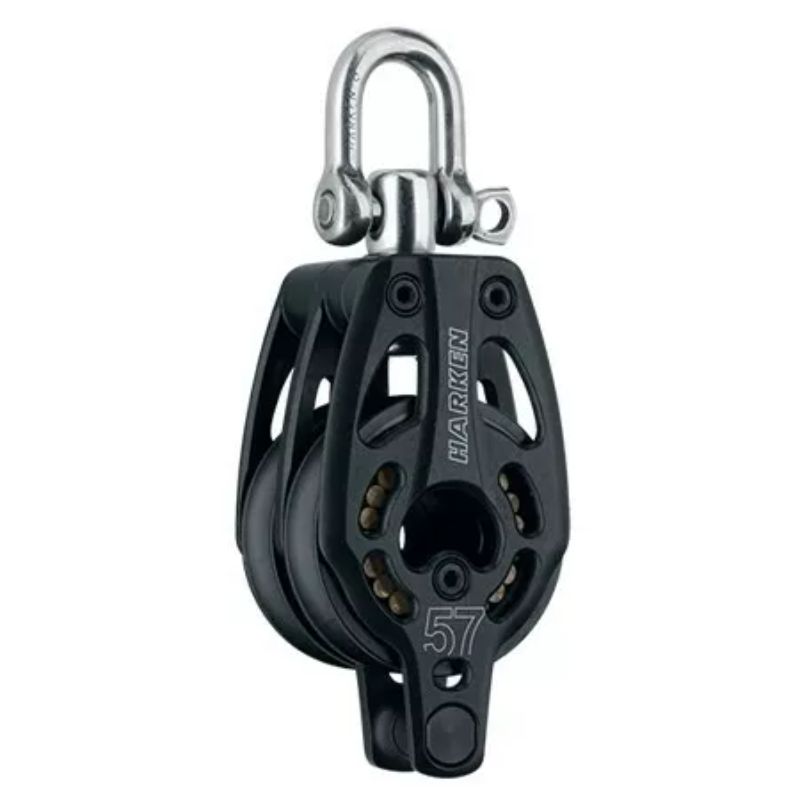 Harken 57 mm Black Magic Dubbelblock Svirvlande, Hunsvott