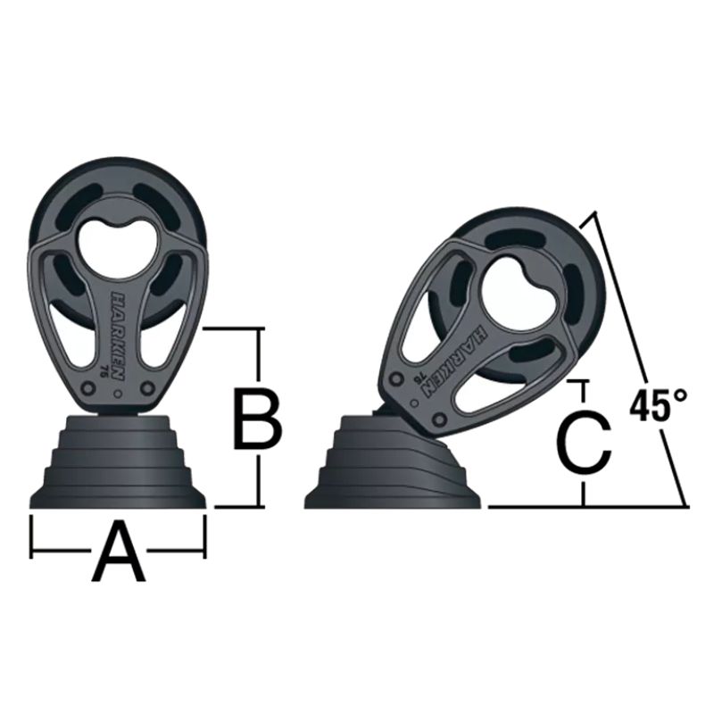 Harken 75 mm Black Magic Block Enkel Stand-Up