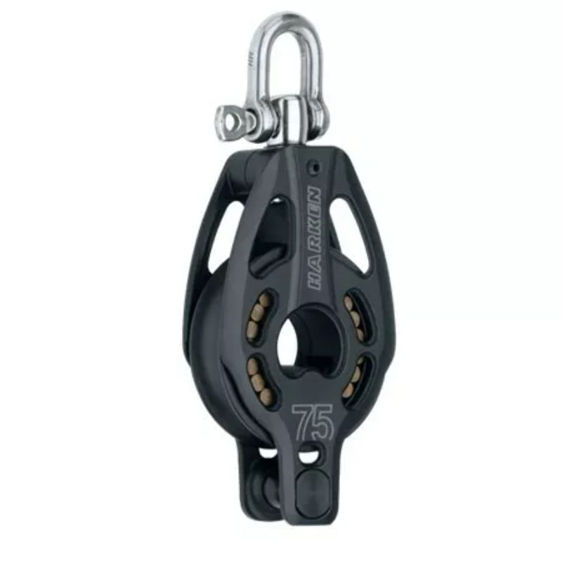 Harken 75 mm Black Magic Block Enkel Svirvlande, Hunsvott