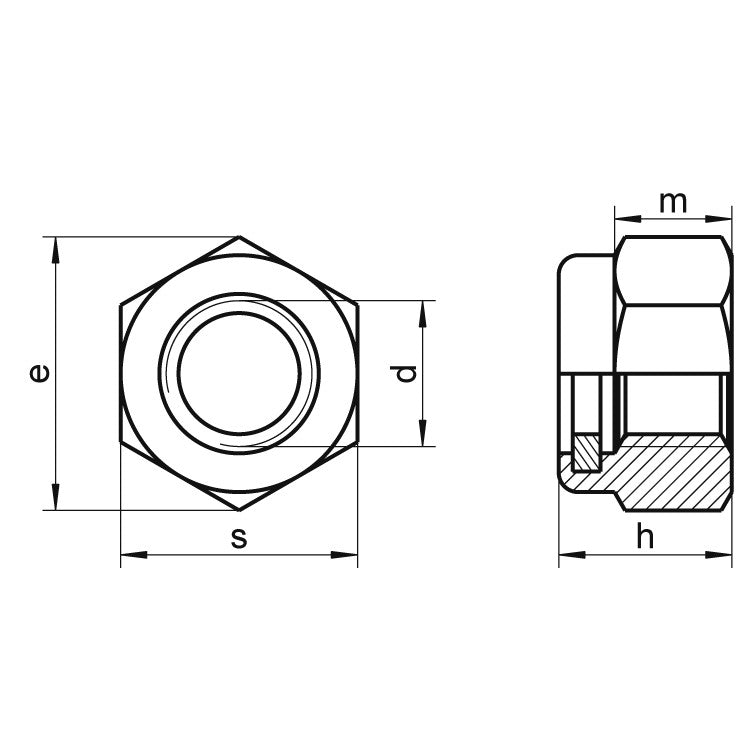 Låsmutter Rostfri A4, M3