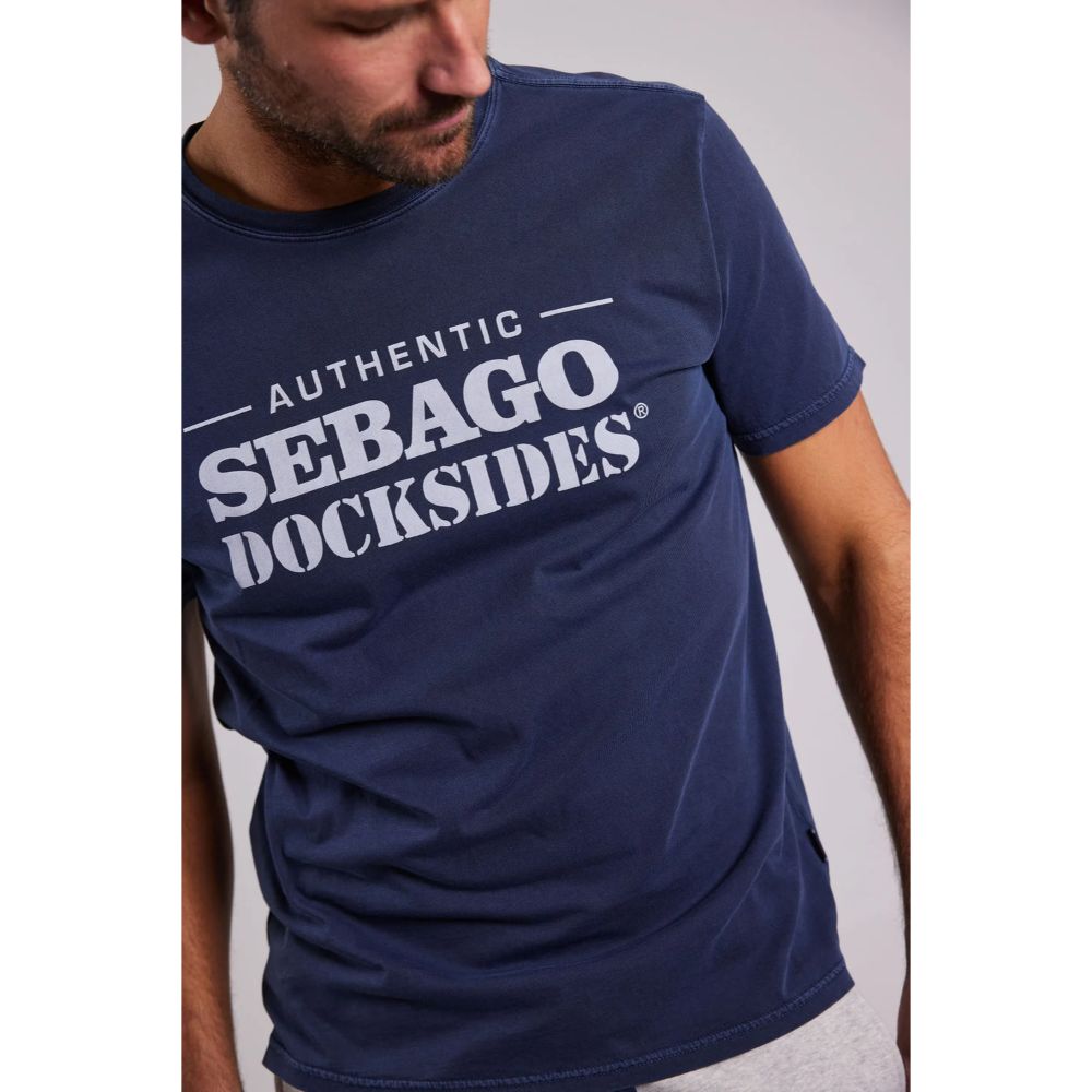 Sebago Outwashed T-Shirt, Marinblå