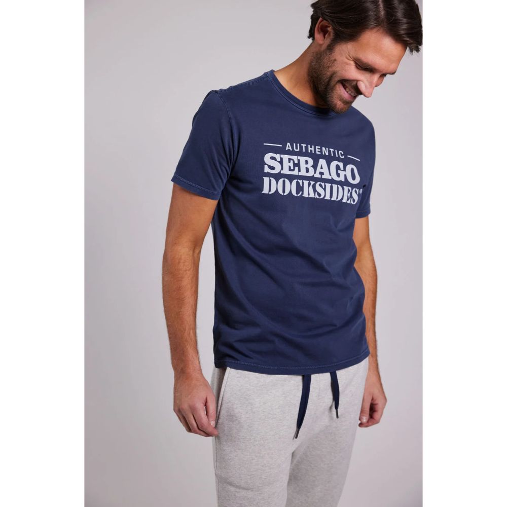 Sebago Outwashed T-Shirt, Marinblå