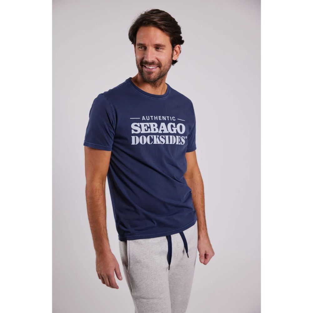 Sebago Outwashed T-Shirt, Marinblå