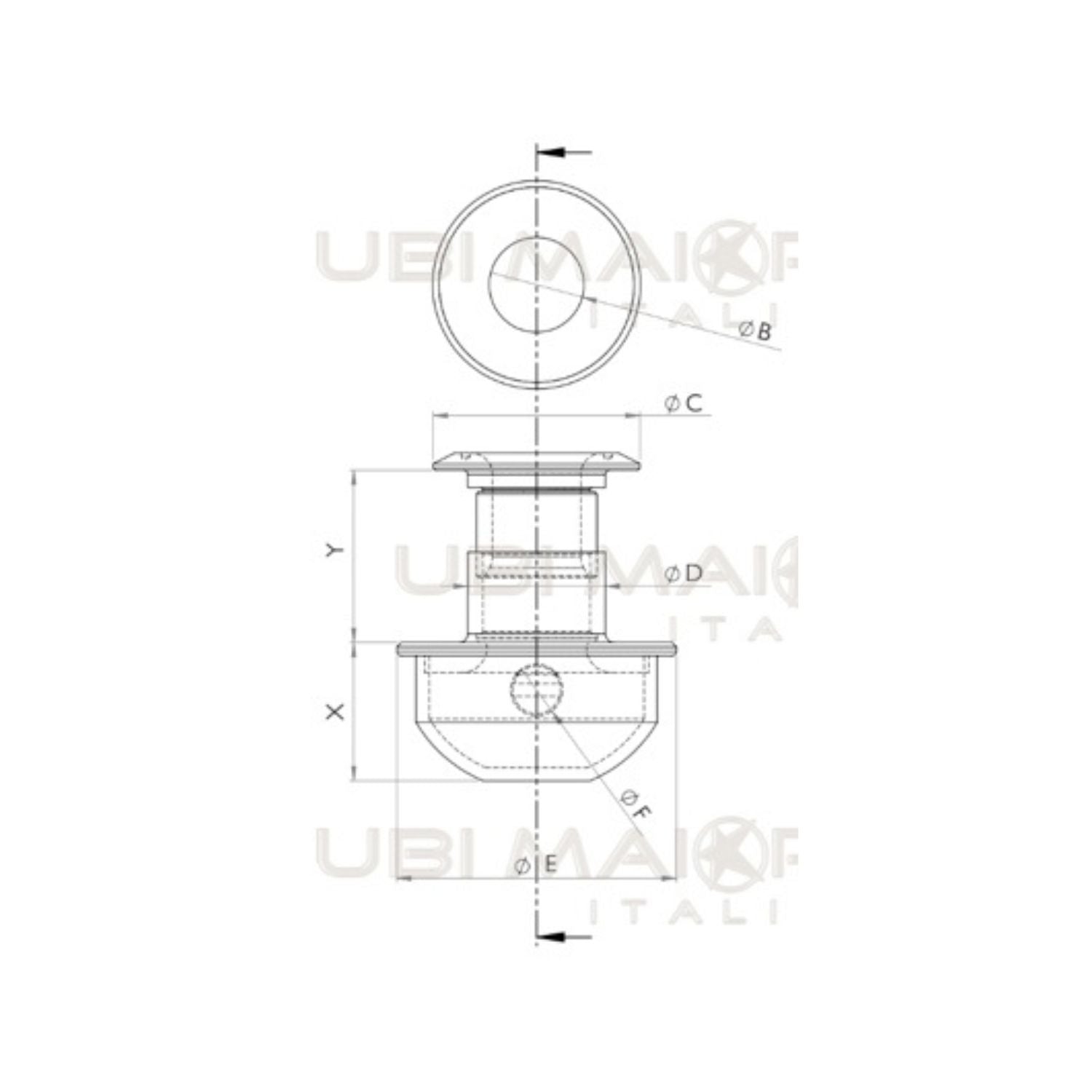 UBI Maior Soft Padeye, 20-30 mm däck, 3000 kg