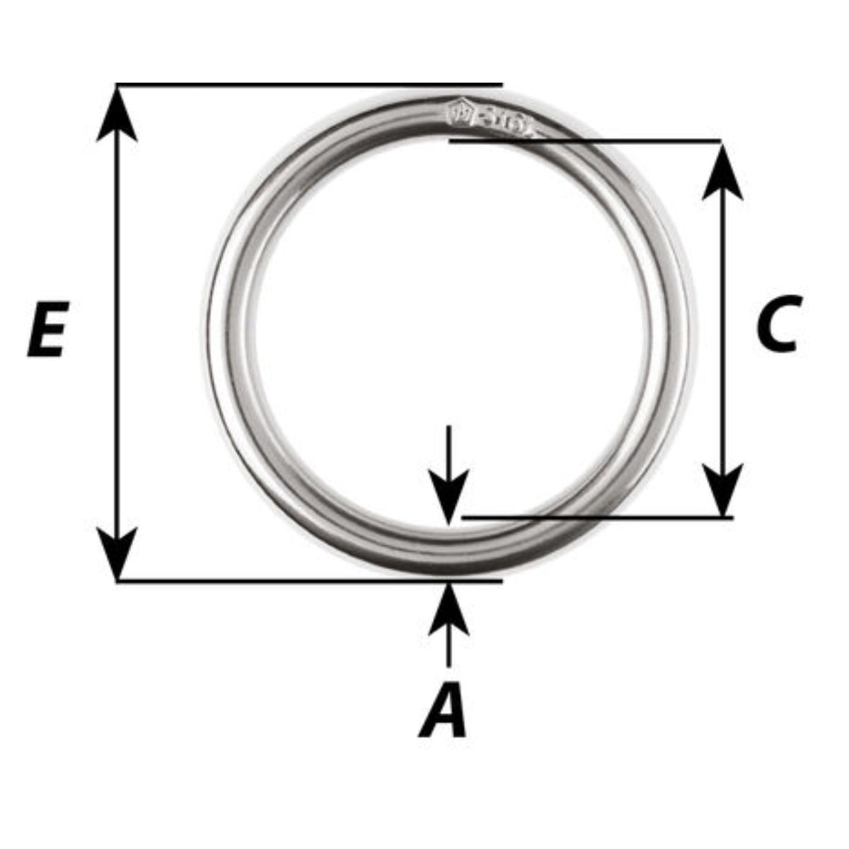 Wichard rostfri ring 45 x 7.3 mm