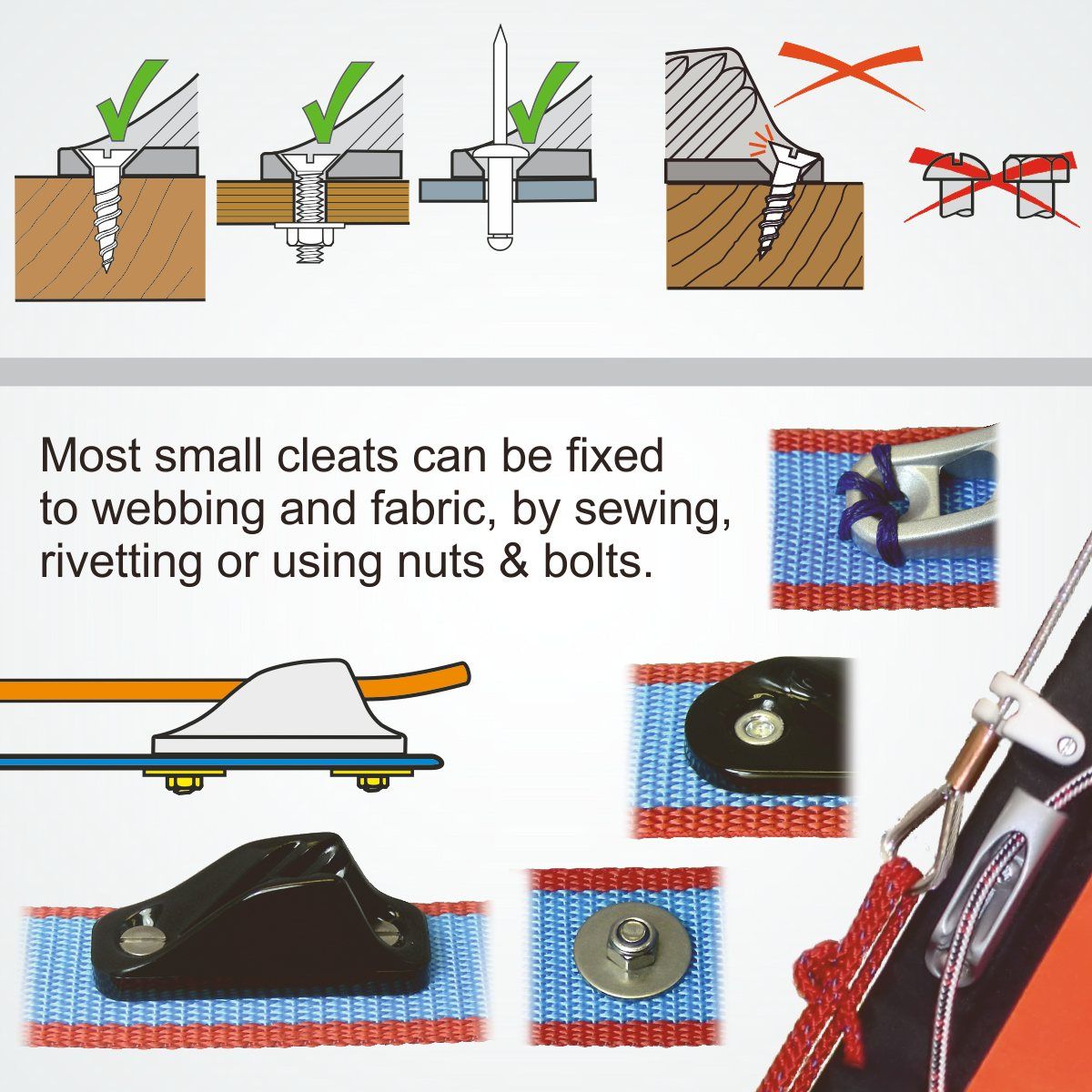 Clamcleat Micro Cleat Nylon Svart