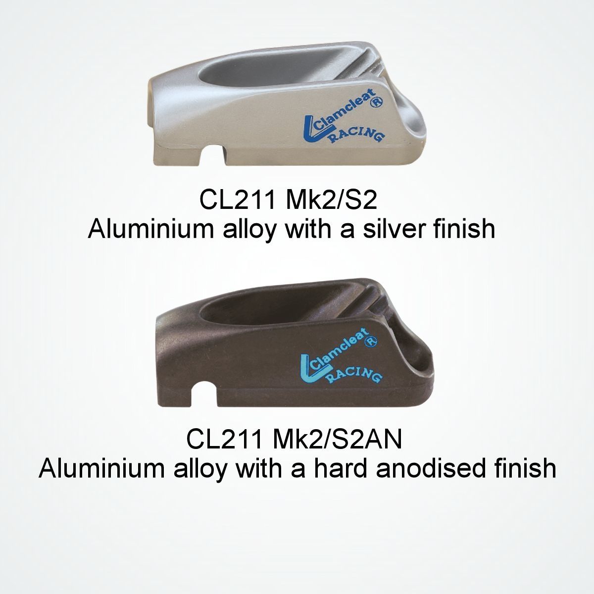 Clamcleat Racing Junior Mk2, Hunsvott anodiserad