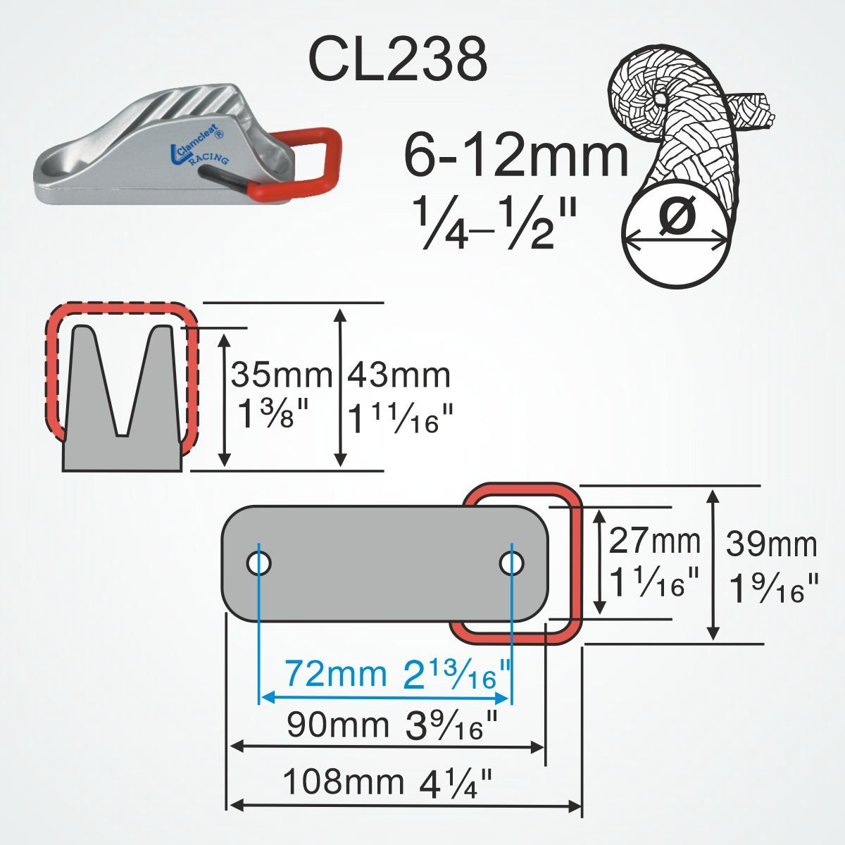 Clamcleat Racing m. Säkring