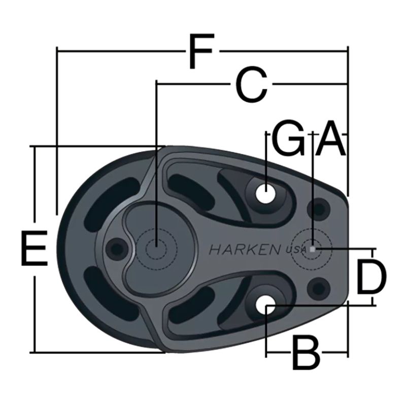 Harken 75 mm Black Magic Kindblock, Dubbel