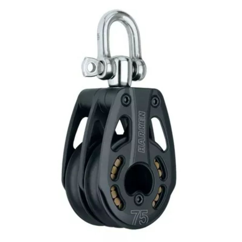 Harken 75 mm Black Magic Dubbelblock Svirvlande