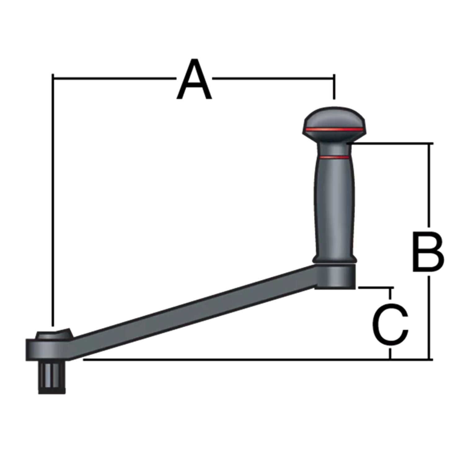 Harken B8AL Winchhandtag 8" 203mm Aluminium Lock-In Ball-Grip
