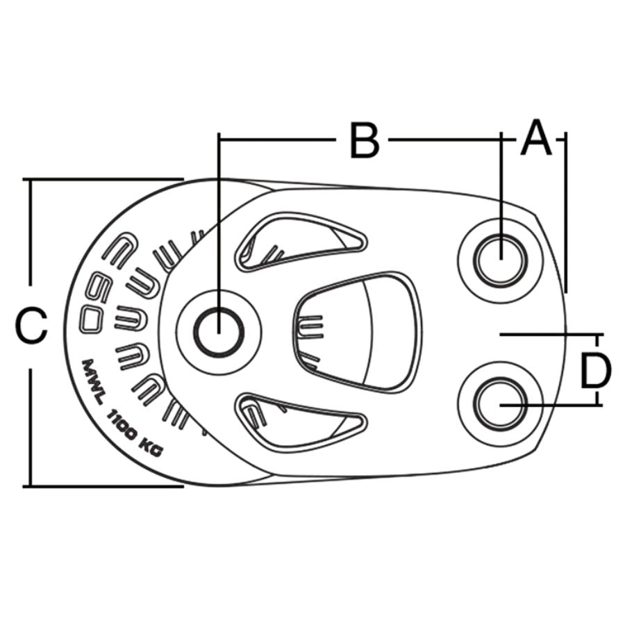 Harken Element 80 mm Kindblock med lås