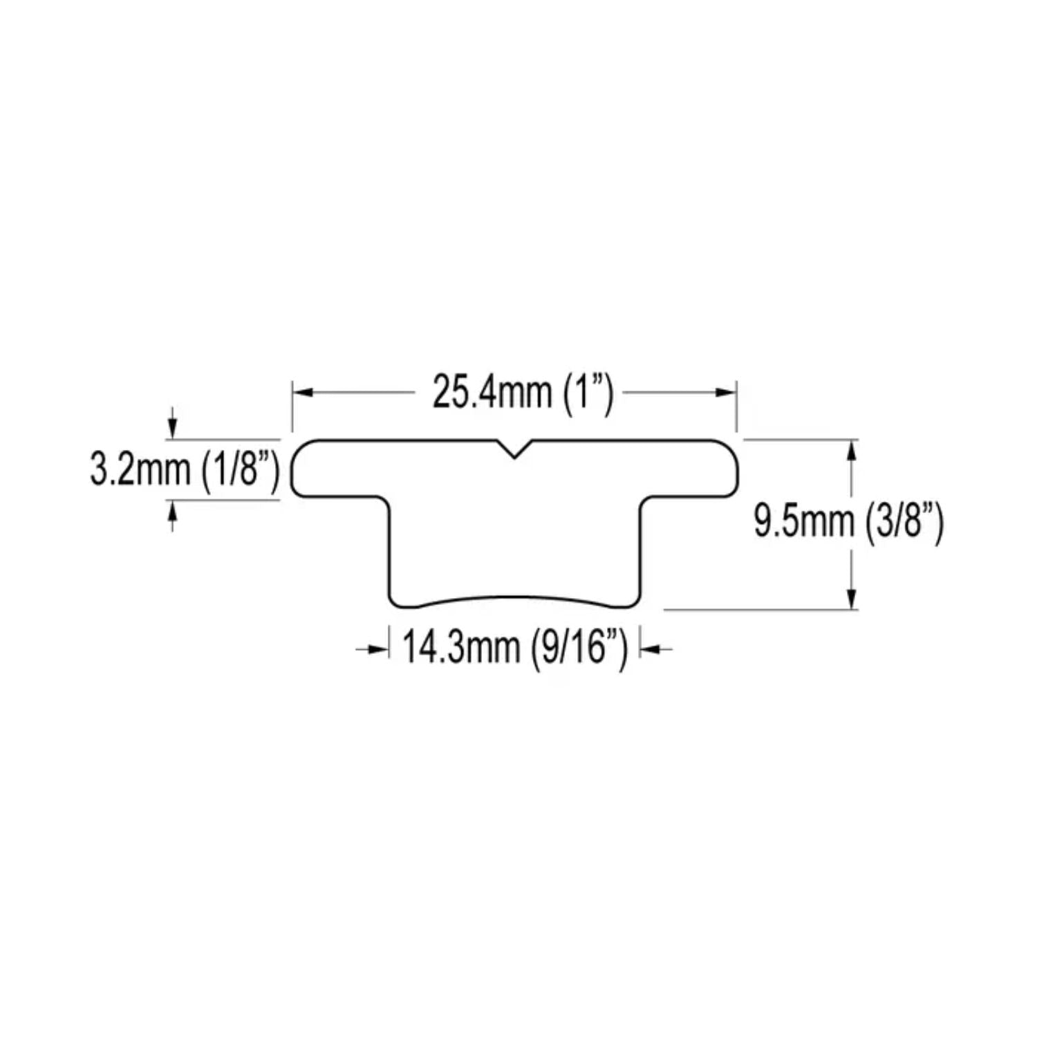 Ronstan Serie 25 T-skena 465mm Svart