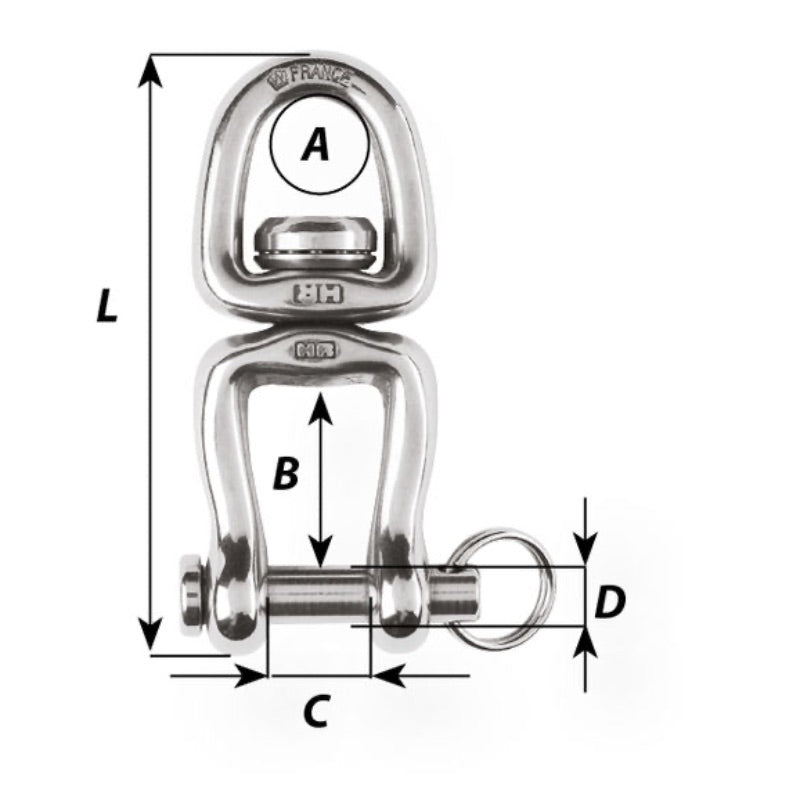 Wichard Svirvel High Load 70mm, Clevis Pin