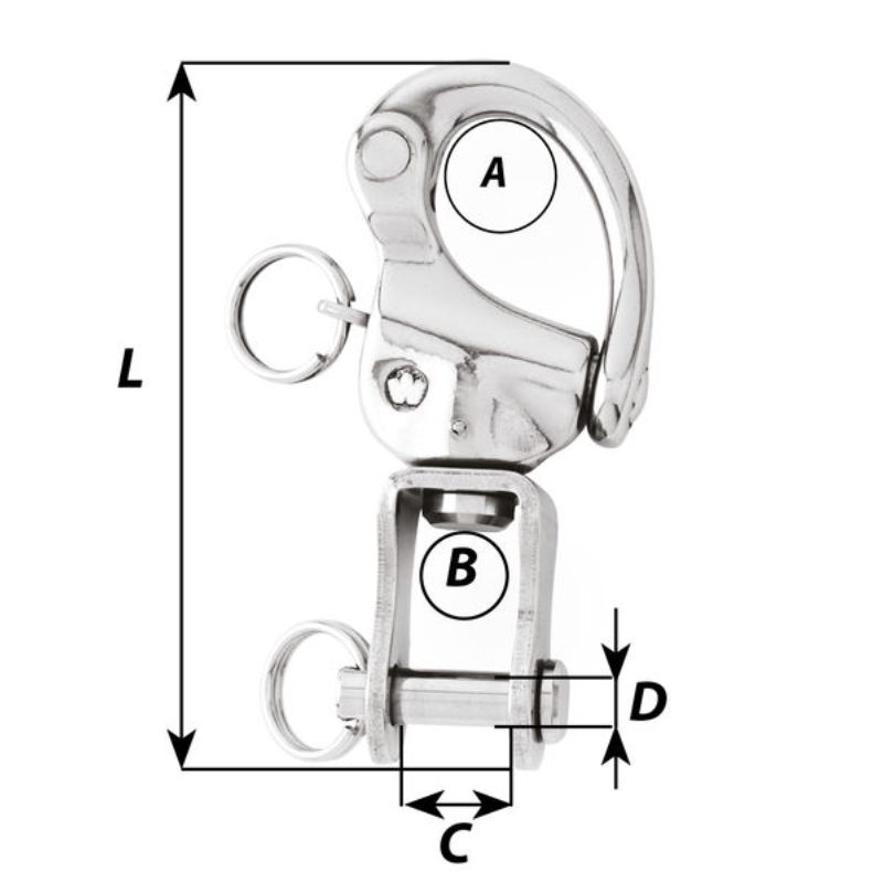 Wichard Skothake Svirvlande High Load 70mm, Clevis pin