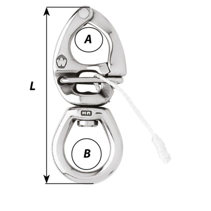 Wichard Quick Release High Load Skothake 110mm, Stort öga