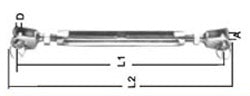 Marinbox Vantskruv M12 Gaffel/Gaffel
