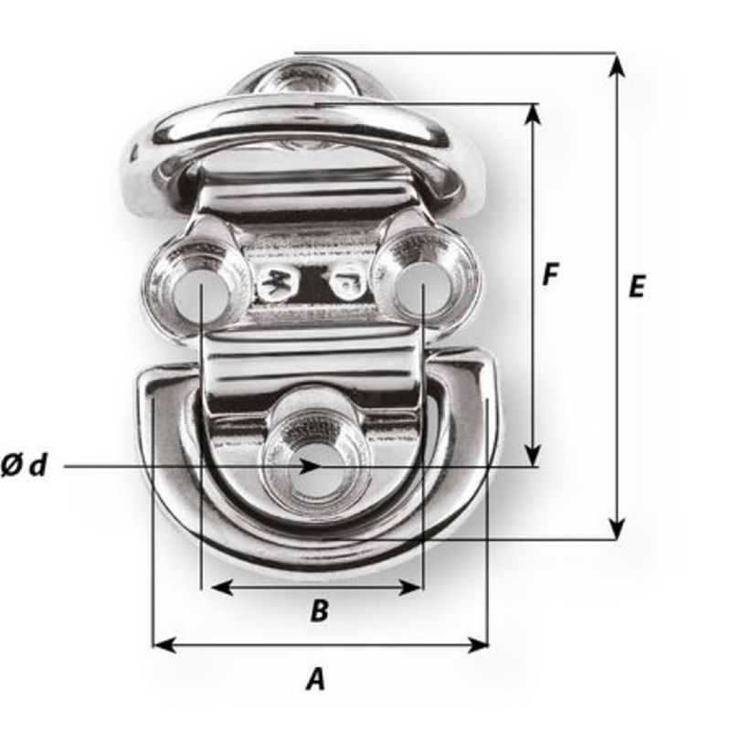 Wichard Dubbel Folding Padeye 8mm