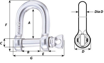 Wichard D-Schackel High Load Captive 6mm